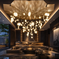Lustre LED long moderne personnalisé Senfey avec hauteur réglable pour l'éclairage de grands projets tels que les atriums d'hôtels et les escaliers