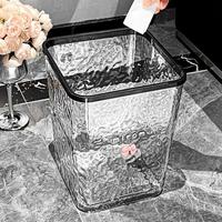 Poubelle de cuisine transparente Tube de stockage ondulé pour l'eau domestique pour salon salle de bain toilette poubelle intégrée