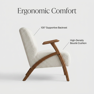 Sillón <span class=keywords><strong>Moderno</strong></span> Ecológico <span class=keywords><strong>Tapizado</strong></span> con Patas de Madera y Respaldo Sólido para Hostelería y Espacios Domésticos - Product Image 3