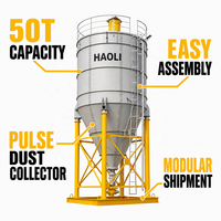 Silo à ciment boulonné professionnel 50T avec un diamètre de 3000 mm, 4 pieds de support robustes pour centrale à béton