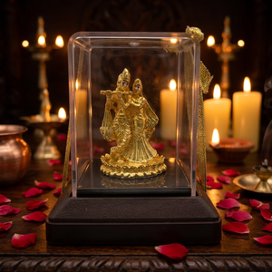 Premium Radha Krishna <b>Statue</b> Stainless Steel Handmade <b>Religious</b> Idol for Home Temple Worship Spiritual Diwali Decoration Gift - Product Image 2