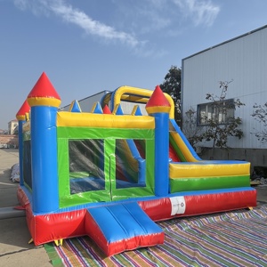 Castillo Inflable con Tobogán, Combinado, para Alquiler Comercial, Cama Elástica para Fiestas Infantiles, con Soplador, PVC, 6m*5m, Ecológico - Product Image 3