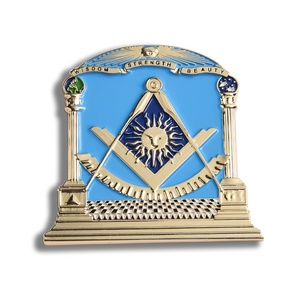 Scenic Area Building Commemorative Gift <b>Blue</b> Color Soft Enamel Sand Bottom Nameplate - Product Image 1