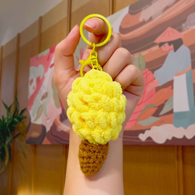 Yarn-knitted ice cream-Yellow