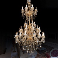 Lustre sur mesure en tube de verre cintré, grand modèle, pour mariage européen, éclairage en cristal pour salle de banquet et escalier de villa, lustre long