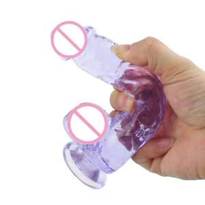 Dildos Realistas de Cristal Transparente, Flexibles y Suaves, con Base de Succión - Product Image 2