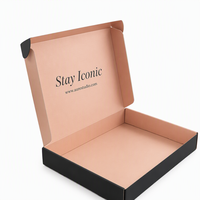 Boîtes d'emballage pliables en carton ondulé rose haut de gamme personnalisées, logo imprimé sur mesure, doublure en éponge, design écologique pour petites entreprises