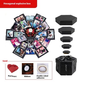 DIY Photo Album <strong>Scrapbook</strong> Explosion Packaging Box Explosion Surprise Box Rose Gift Birthday Anniversary Wedding <strong>Black</strong> Box