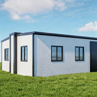 Maison conteneur extensible à double aile de 20 pieds, 2 chambres, 1 salon, bureau mobile, appartement commercial temporaire, résidence