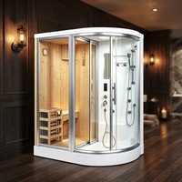 Cabine de douche vapeur moderne en bois massif, design compact, pour appartement, fournie directement par l'usine