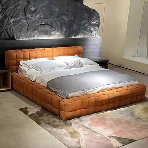 KMJ Set <span class=keywords><strong>Camera</strong></span> <span class=keywords><strong>da</strong></span> <span class=keywords><strong>Letto</strong></span> Personalizzati di Alta Qualità, Letti Imbottiti Arancioni con Struttura in Schiuma Morbida e Contenitore, Misure Queen e King, Vendita all'Ingrosso - Product Image 4