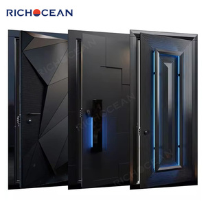 Puerta de Entrada Pivotante de Aluminio con Tallado 3D de Lujo Richocean Villa, Puerta Exterior de Seguridad Turca con Cerradura Inteligente - Product Image 3