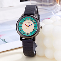 Montre Preppy 3D Color-Block - Montre unisexe pour étudiant avec cadran géométrique de luxe, vibrante et universitaire