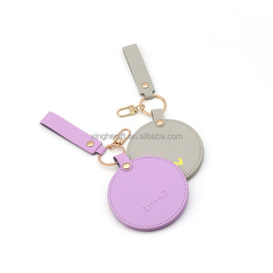 Portable Pedant PU <strong>Leather</strong> Custom Cosmetic <strong>Mirror</strong> Make up Custom Debossed logo - Product Image 6