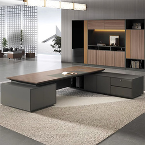 Thanh lịch sang trọng bằng gỗ lớn điều hành hình chữ L bàn máy tính với <span class=keywords><strong>hutch</strong></span> hữu ích thực tế - Product Image 3