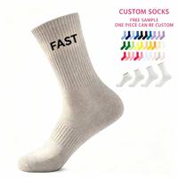 Chaussettes de sport athlétiques en coton peigné côtelé, couleur contrastée personnalisée, haute élasticité, logo personnalisé, emballage gratuit