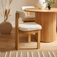 Chaise de salle à manger en bois massif, prix d'usine, vente chaude 2025, meubles de maison bon marché, dernière tendance, avec coussin moelleux