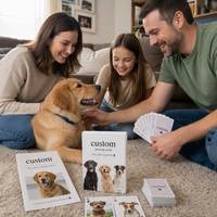 Jeu de cartes personnalisé pour chien « Bienvenue à la maison » avec photo de votre animal et livret souvenir A5 en option