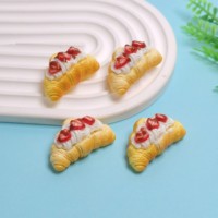 100 Buah Miniatur Rumah Boneka Es Krim Croissant Roti Panggang Model Mainan Buah Roti Aksesori Makanan untuk Boneka DIY Dekorasi Hadiah Anak-anak