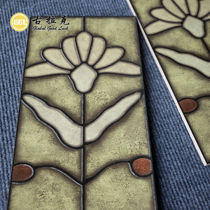 Azulejo <span class=keywords><strong>de</strong></span> porcelana verde amarillo con diseño <span class=keywords><strong>de</strong></span> flor <span class=keywords><strong>de</strong></span> dibujo Simple único y duradero <span class=keywords><strong>de</strong></span> fácil limpieza para suelo <span class=keywords><strong>de</strong></span> pared Backsplash Home Hotel Decor - Product Image 5