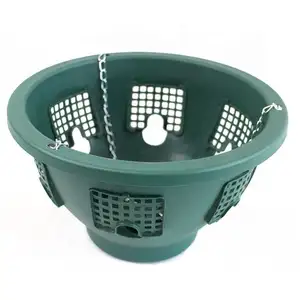 Reusable Easy Bloom Black Plastic Home Garden Plant Pot with Removeable Slats and Chains Easy Fill Hanging Basket with Chain 4