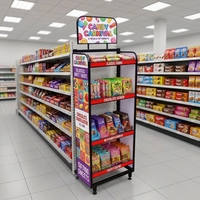 Présentoirs Métalliques à Étagères Réglables, Mobiles, pour Supermarché, Chips et Snacks – Rayonnages de Présentation pour Magasin de Détail