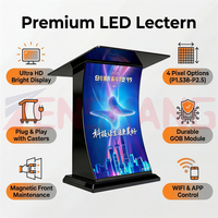 TENSHANG LED Podium Display P1.538 P1.86 P2 P2.5 Modul LED GOB Kontrol WIFI APP Perawatan Depan Magnetik Mimbar dengan Roda
