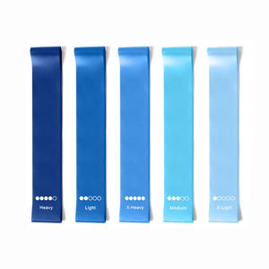 Ensemble de 4 bandes d'exercice en latex naturel, bandes de résistance à code couleur pour la remise en forme - Product Image 1
