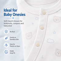 Kancing Tekan Grosir Warna Hitam Doff Bebas Timbal Bahan POM untuk Jaket Anak, Romper Bayi, dan Pakaian Anak-anak