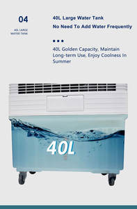 Refroidisseur d'air portable 40L à énergie solaire et batterie avec commande <span class=keywords><strong>mécanique</strong></span> à 6 vitesses pour les pièces et l'extérieur - Product Image 5
