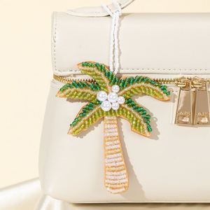 Fashion Coconut Tree Pendant PU Leather Keychain Handbag Decoration Charms Portable Car Mirror Keyring Middle Eastern <b>Gift</b> - Product Image 3