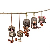 Nouveau Pendentif Carillon Éolien Artisanal Fabriqué en Chine, en Coquilles de Fruits et Graines Naturelles, Style Forêt, avec Breloque Sac Sonore Fraîche et Douce