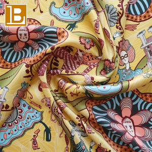 BILU卸売 6A 19MM 100%桑絹サテン生地 リバティ・シャーリー・スミスプリント シャルムーズシルク生地 衣料用 - Product Image 5