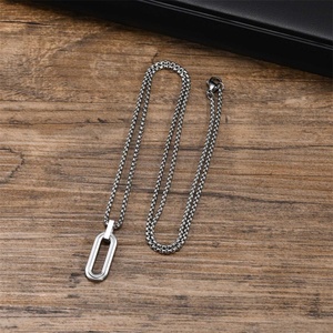 Collares de Joyería Hip Hop para Hombre, Collares con Colgante Geométrico Hueco de Acero Inoxidable - Product Image 6