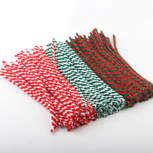 Multicolor <span class=keywords><strong>Chenille</strong></span> <span class=keywords><strong>Stems</strong></span> Pipe Cleaners Material Educacional Natal Listrado Cor de duas cores Tira de cabelo Velo 100PCS Tecido - Product Image 1