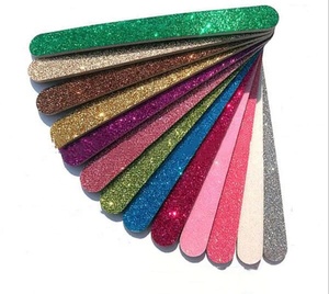Random Color Glitter Nail File Eva Emery Board Personal Nail Buffer Manicure Tool