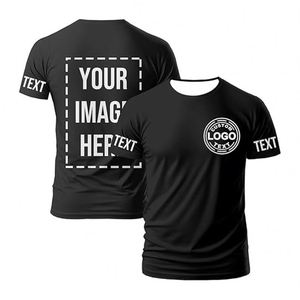 Camiseta Deportiva Oversize de Cuello Alto para Hombre con Logotipo Personalizado, Tela de Lona, Algodón/Fibra de Bambú, Tallas Grandes - Product Image 1