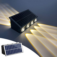 Lampe solaire LED pour paysage, éclairage haut et bas, luminaire mural solaire extérieur étanche