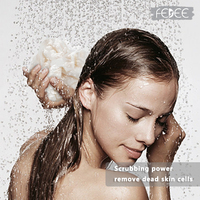 Serviette en fibre de bambou naturelle, éponge de bain exfoliante, pouf de douche en bambou pour le corps