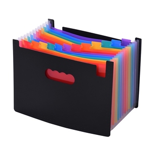 Organizador de carpetas de archivos de 12 bolsillos, carpeta de archivos expansible, acordeón de color arcoíris, tamaño A4 con guías de archivos y etiquetas de papel - Product Image 1