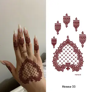 40 tipi di marrone marrone Henna tatuaggio adesivo stile indiano pizzo modello rosso tatuaggi Sexy marrone Mandala temporaneo henné tatuaggio