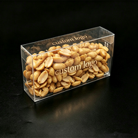 Boîtes d'emballage en plastique PET transparentes, sûres pour les aliments, avec estampage doré, faciles à assembler et recyclables, pour les cacahuètes, les biscuits et les en-cas