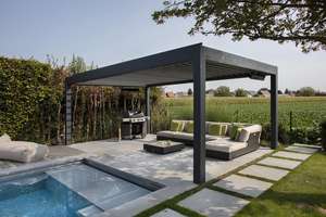 Pergola à toit à lames orientables de haute qualité, télécommandée, pour extérieur, utilisée pour les arches, les tonnelles, les pergolas, kits en aluminium rétractables à vendre - Product Image 2