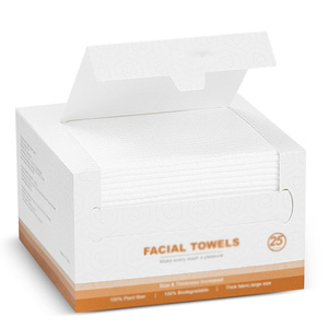 Toallitas Faciales Desechables al por Mayor, 100% Viscosa, 20x20cm, Biodegradables, Gruesas y Suaves, para Limpiar la Piel y el Maquillaje - Product Image 1