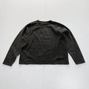Streetwear Fashion High Quality <b>Waffle</b> Knit Long Sleeve <b>Shirts</b> Custom logo Black Acid Wash Oversized <b>Waffle</b> Knit Long Sleeve - Product Image 1