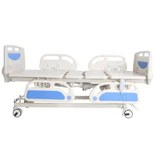 Multi-Function Electric Hospital Bed With Detachable Guard Rails ABS Head Board Metal Material ICU Medical Equipment Supplies