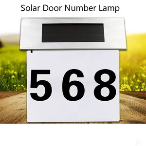 Vevor — spot lumineux solaire étanche pour porte, panneau solaire en acier inoxydable, avec signe de lettres et de chiffres