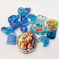 Perles acryliques en vrac à motifs de poissons de dessin animé, assorties, pour la création de bijoux DIY, accessoires pour chaînes de téléphone, breloques de sac et porte-clés