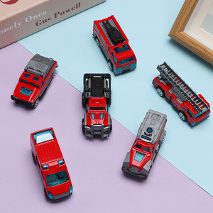 Ensemble de course de modèles de véhicules de chantier et de pompiers en métal coulissant, très vendu à l'international, échelle 1:64, pour enfants de 4 à 6 ans, avec boîte de présentation - Product Image 4