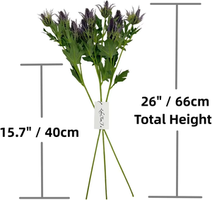 Fleurs artificielles GM pour la décoration de la maison Mariage Holly de mer simulé (Eryngium Foetidum) Chardon de Noël Spray Eryngo Fake Sea - Product Image 3